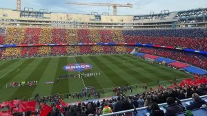 Primer mosaico en el nuevo Spotify Camp Nou y menos entrada que en el estreno